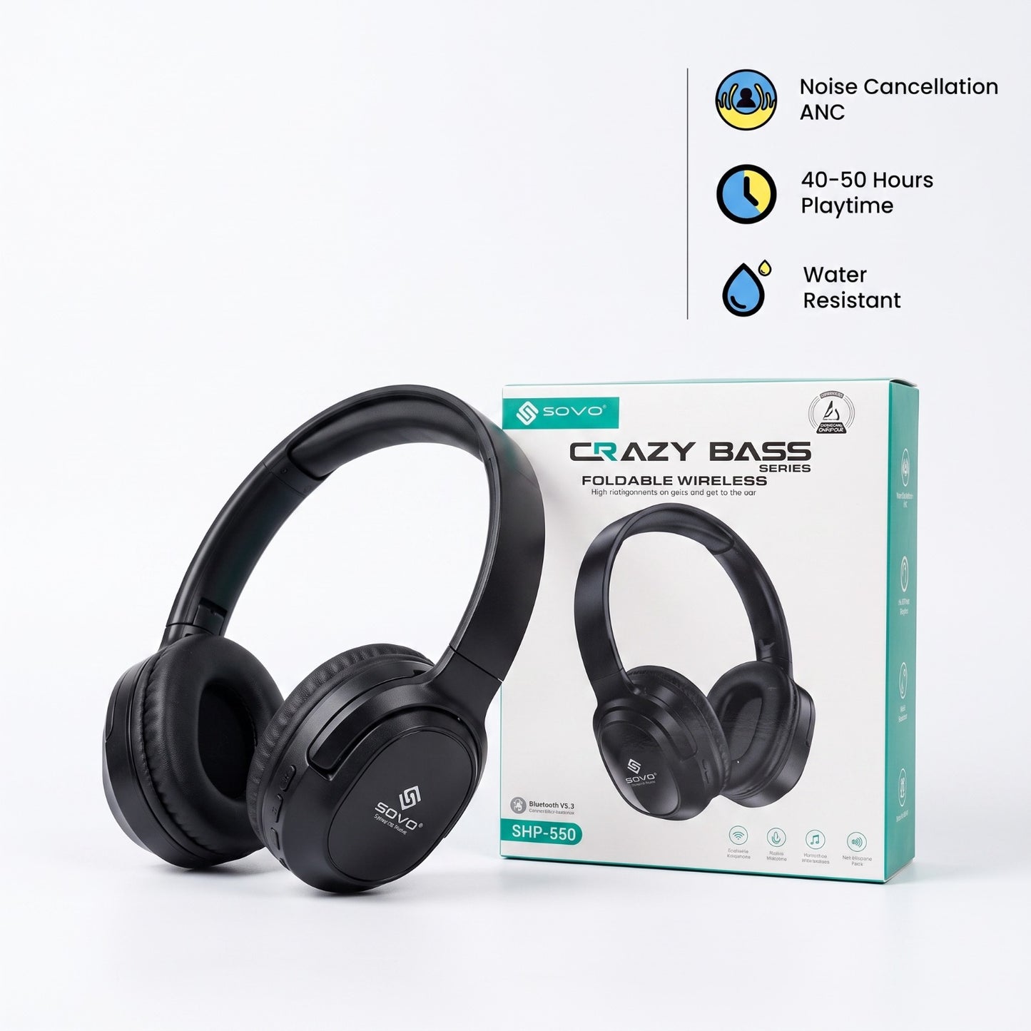 SOVO SHP-550 Wireless Over-Ear Headphones
