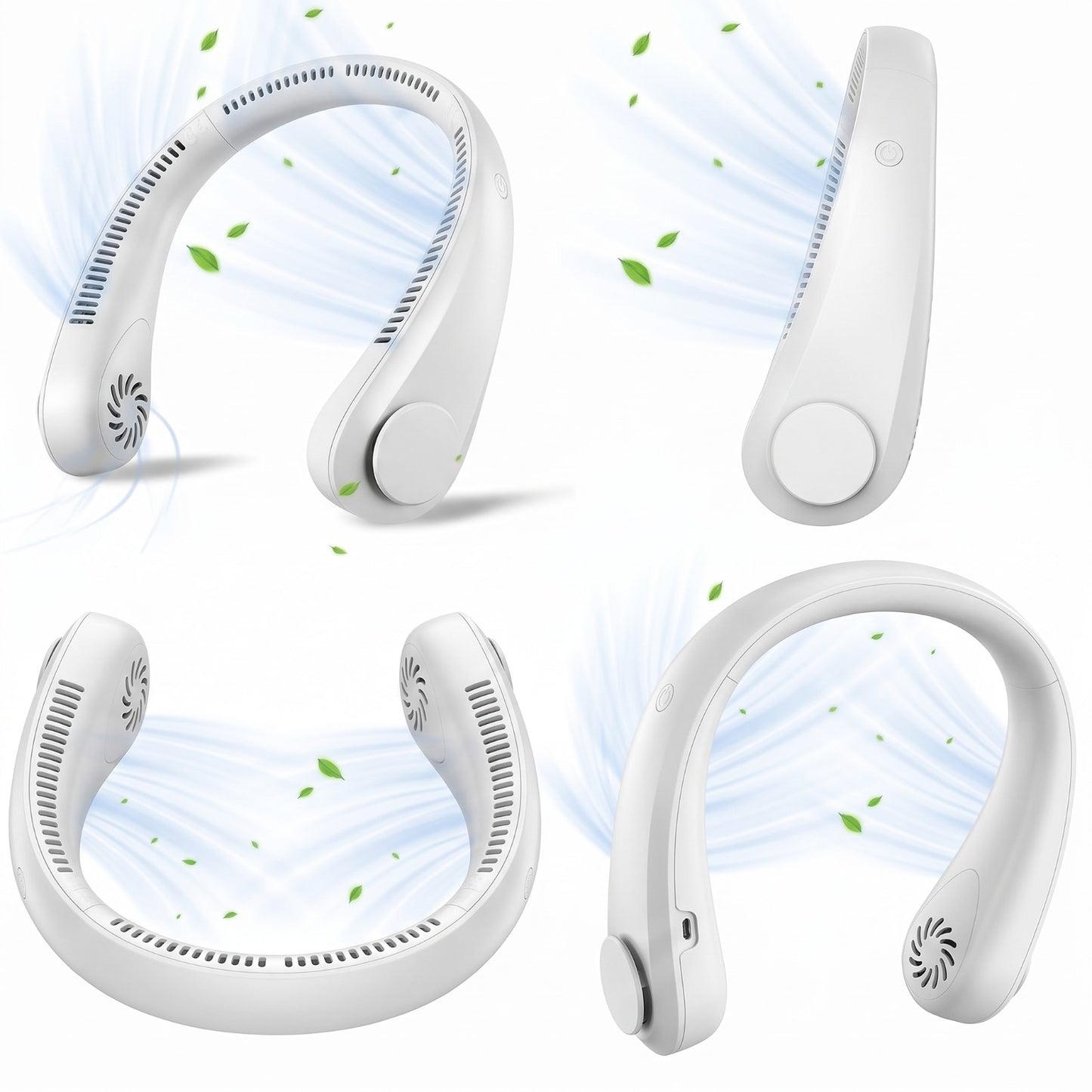 Portable Mini Neck Fan – 3-Speed Adjustable USB Rechargeable