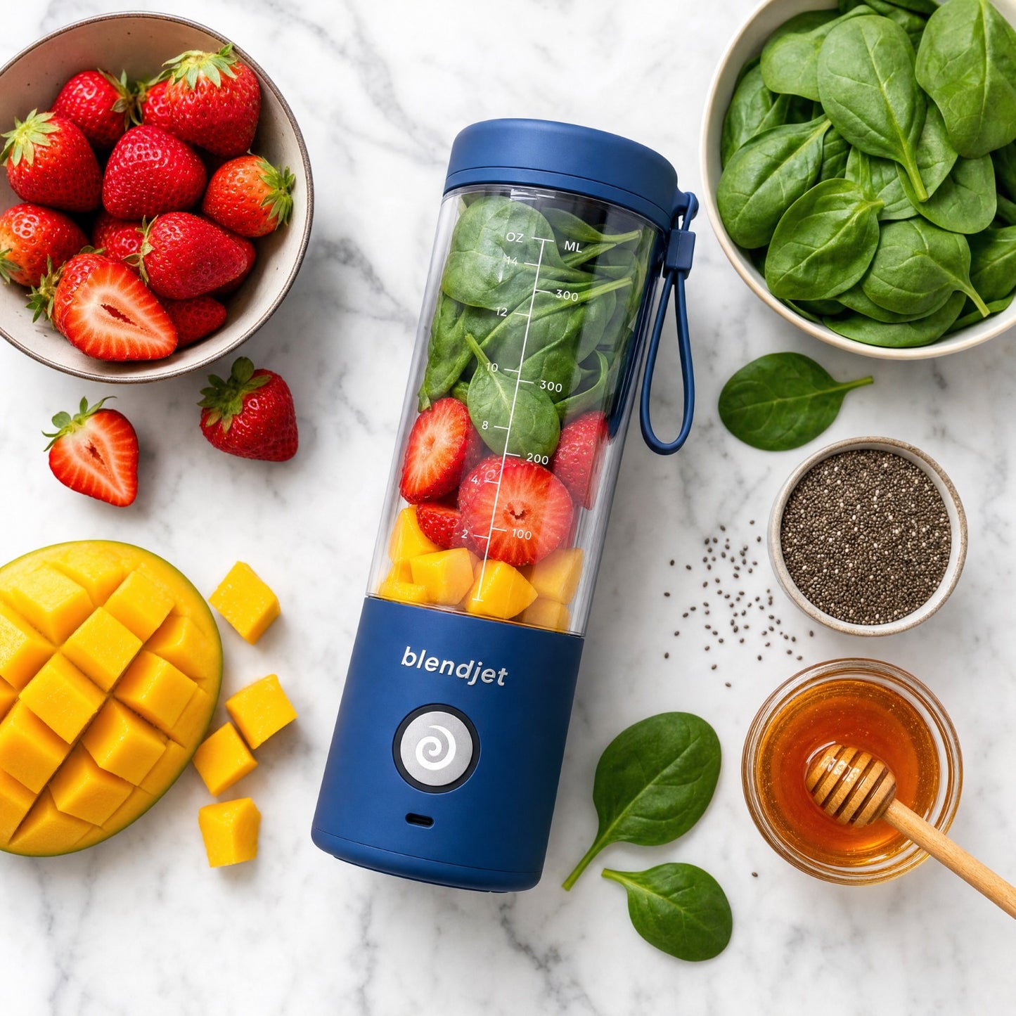 Portable 6-Blade Rechargeable USB Blender & Smoothie Maker