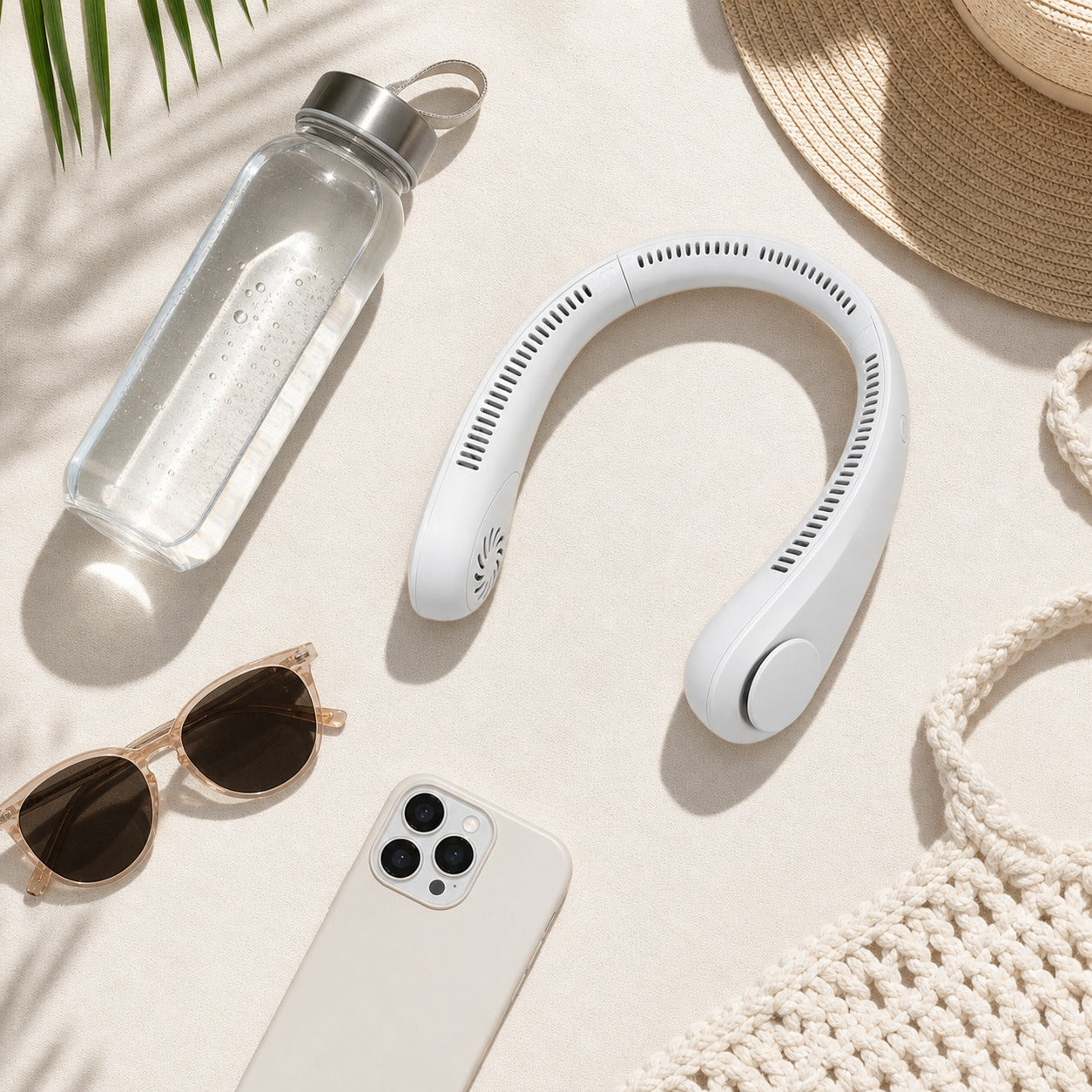 Portable Mini Neck Fan – 3-Speed Adjustable USB Rechargeable