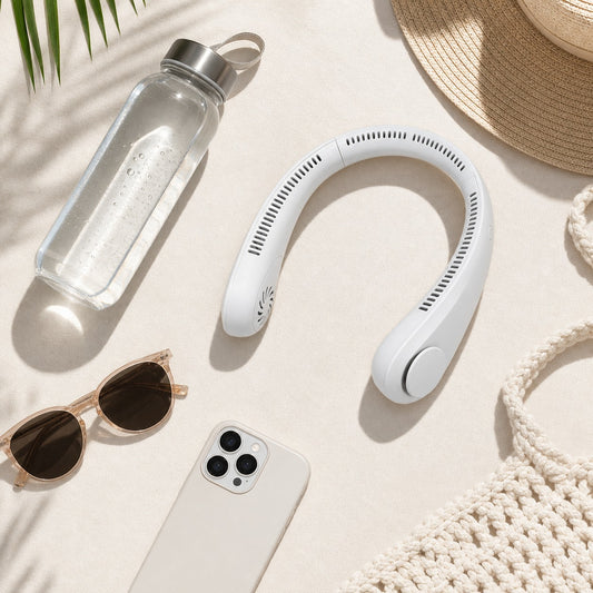 Portable Mini Neck Fan – 3-Speed Adjustable USB Rechargeable